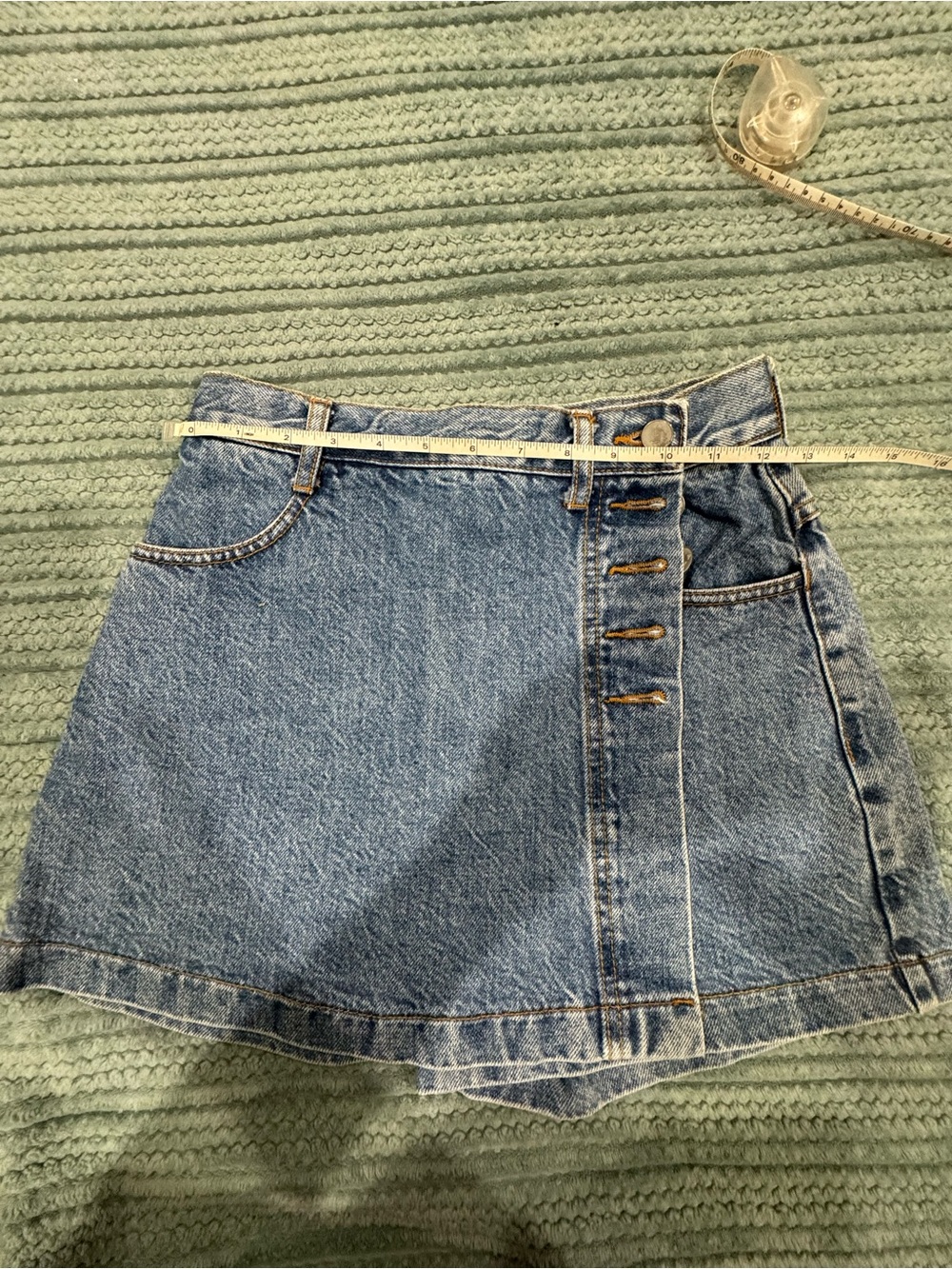 BONGO Blue Denim Button-Accent Mini Skirt